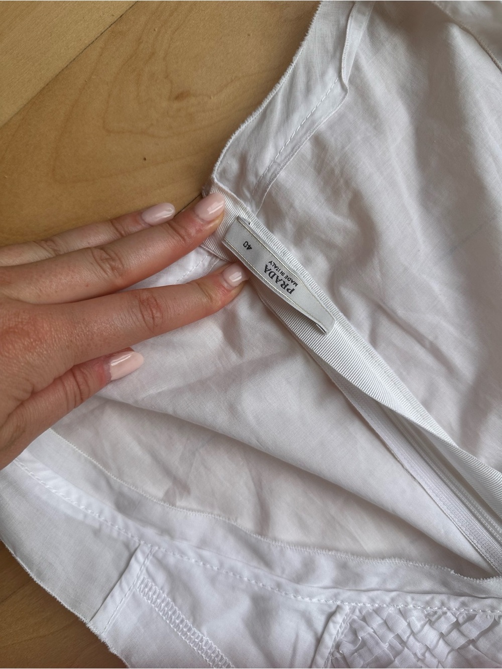 Prada White Textured Sleeveless Mini Dress - Picture 5 of 5